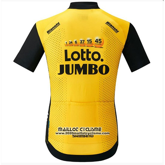 2018 Maillot Ciclismo Lotto NL Jumbo Jaune et Noir Manches Courtes et Cuissard